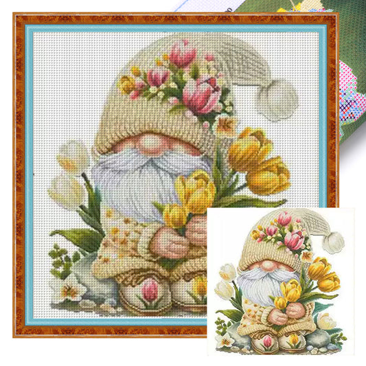 Tulip Dwarf Seven - 11CT Stamped Cross Stitch 65*65CM (Mona Lisa Brand)