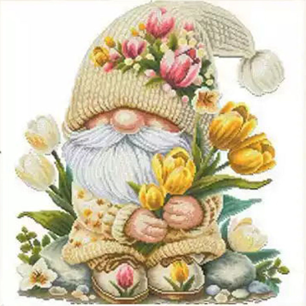 Tulip Dwarf Seven - 11CT Stamped Cross Stitch 65*65CM (Mona Lisa Brand)