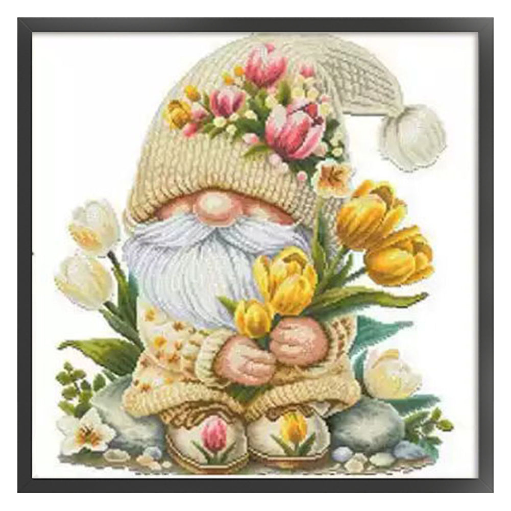 Tulip Dwarf Seven - 11CT Stamped Cross Stitch 65*65CM (Mona Lisa Brand)