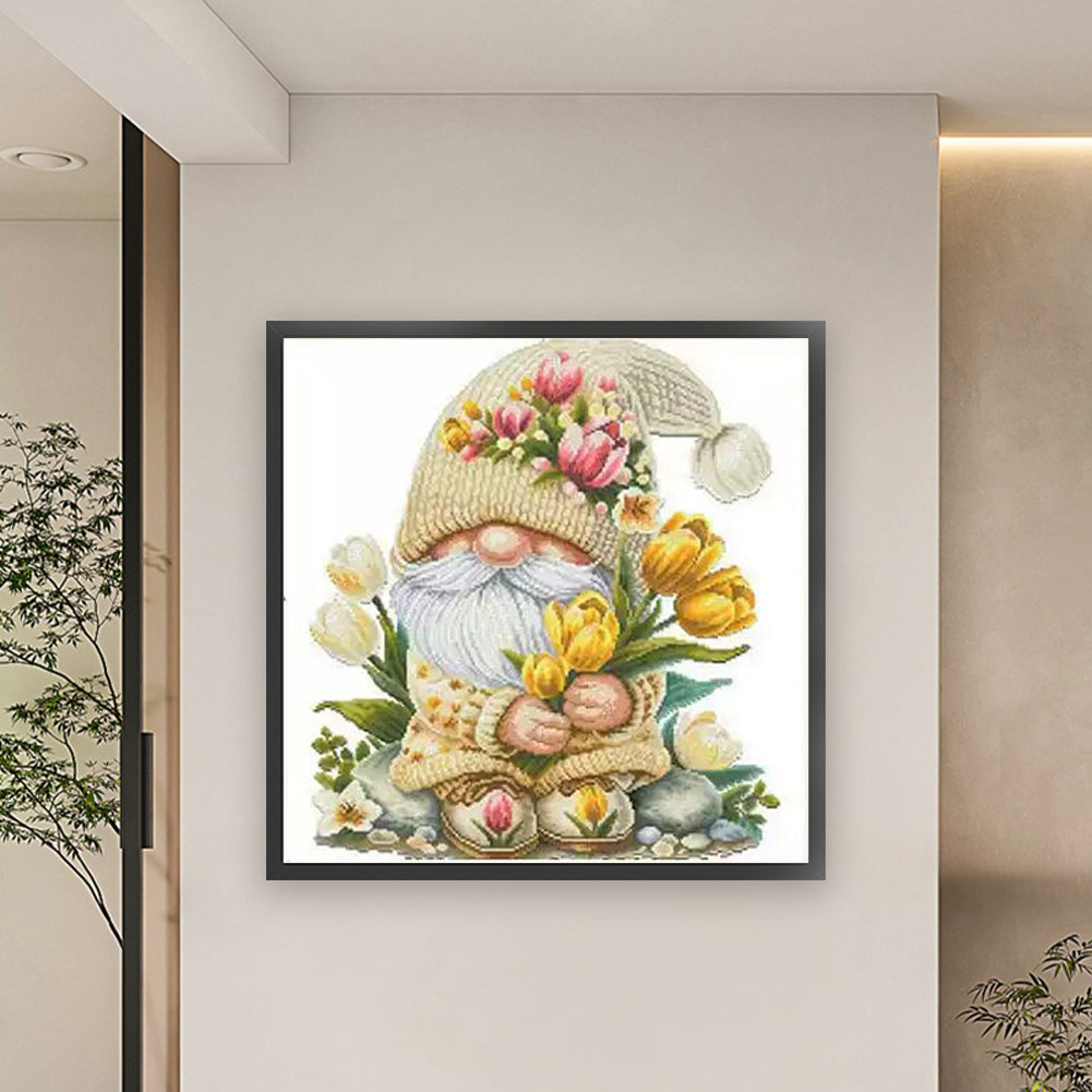 Tulip Dwarf Seven - 11CT Stamped Cross Stitch 65*65CM (Mona Lisa Brand)