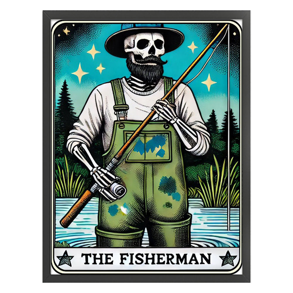 Skeleton Fishing - 11CT Stamped Cross Stitch 50*65CM