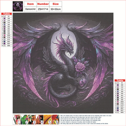 Dark Pterosaur - Full Round Drill Diamond Painting 30*30CM