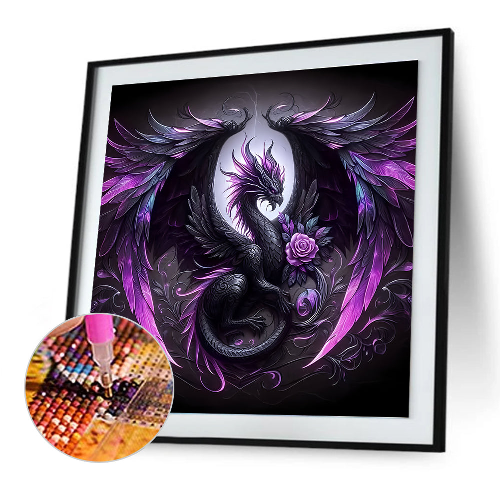 Dark Pterosaur - Full Round Drill Diamond Painting 30*30CM
