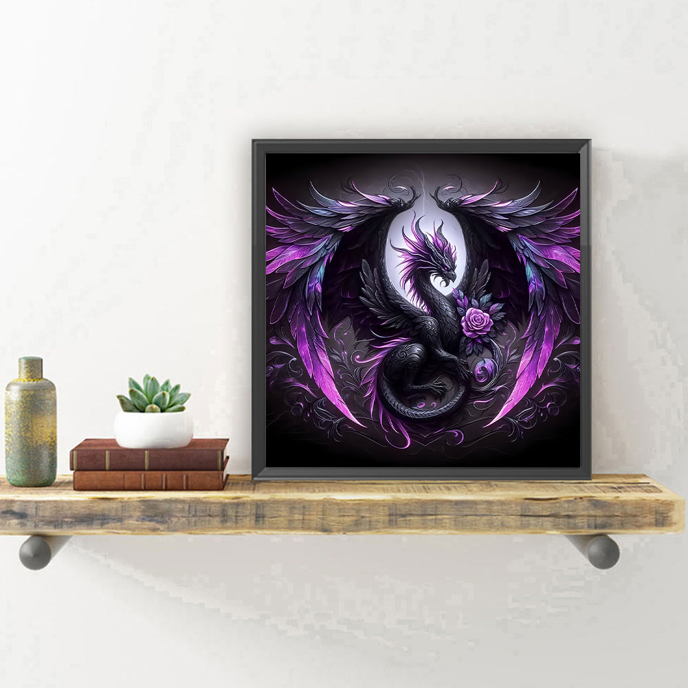Dark Pterosaur - Full Round Drill Diamond Painting 30*30CM
