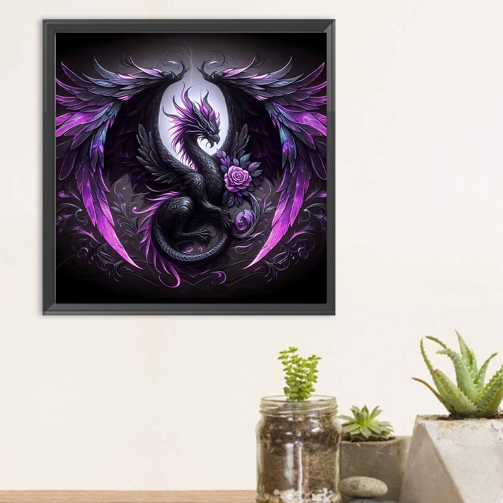 Dark Pterosaur - Full Round Drill Diamond Painting 30*30CM