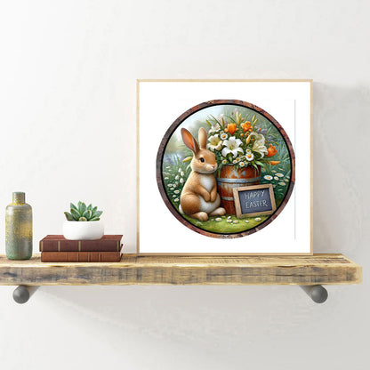 Rabbit And Flower - Full Round Drill Diamond Painting 30*30CM