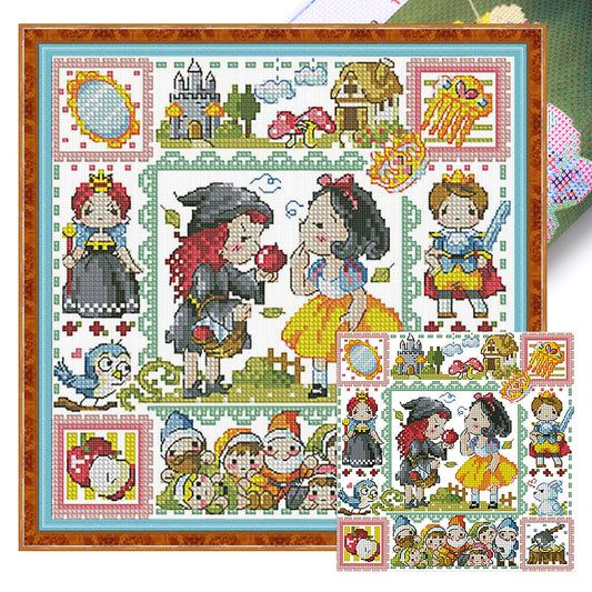 Snow White - 14CT Stamped Cross Stitch 30*30CM(Fairy Brand)