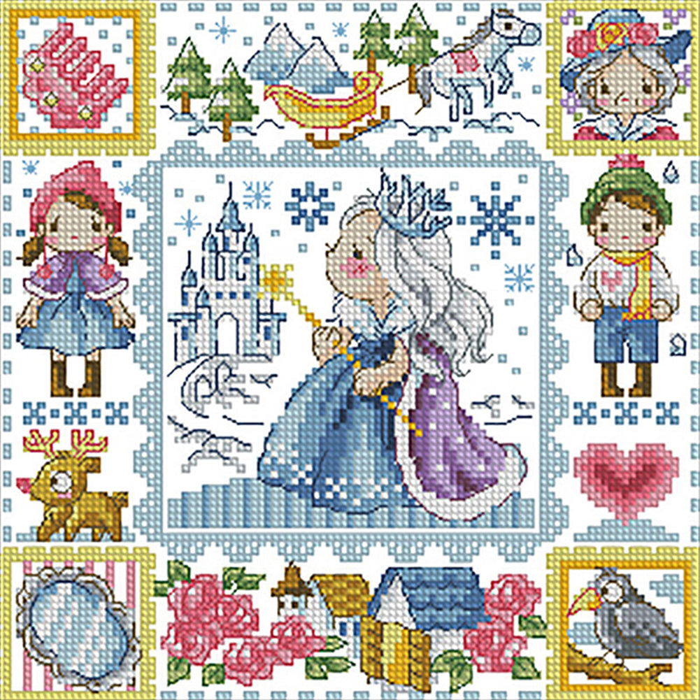 Princess Elsa - 14CT Stamped Cross Stitch 30*30CM(Fairy Brand)