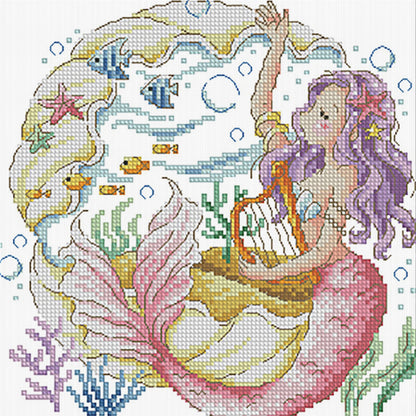 The Mermaid'S Song - 14CT Stamped Cross Stitch 30*30CM(Fairy Brand)