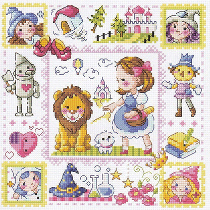 Little Lion Girl - 14CT Stamped Cross Stitch 30*30CM(Fairy Brand)