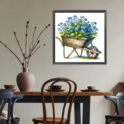 Blue Star Flower - Full Round Drill Diamond Painting 30*30CM