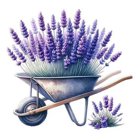 Lavender Cart - Full Round Drill Diamond Painting 30*30CM