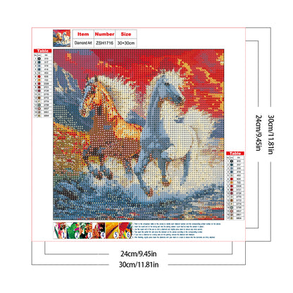 Horse - Full Round Drill Diamond Painting 30*30CM