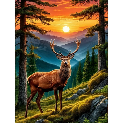 Deer - Full Round Drill Diamond Painting 30*40CM