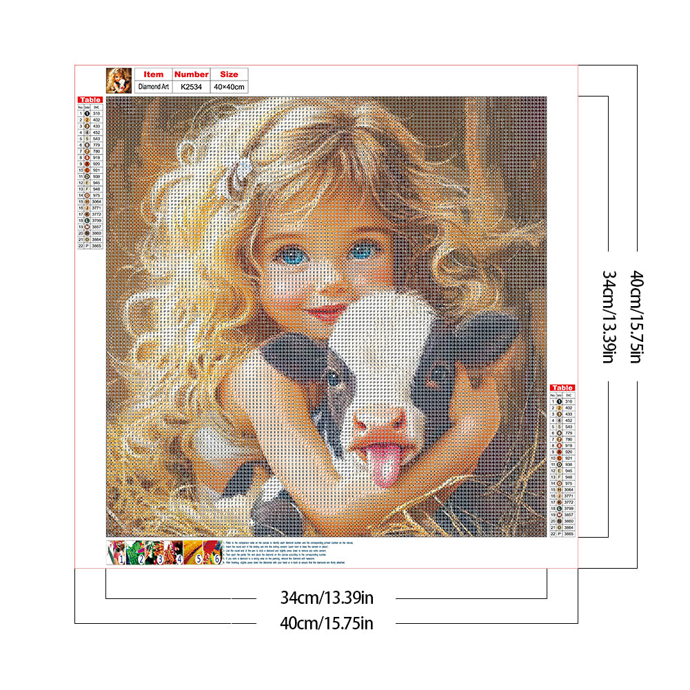 Cute Girl - Full Round Drill Diamond Painting 40*40CM