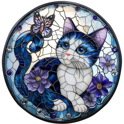 Cat And Butterfly - 11CT Stamped Cross Stitch 40*40CM