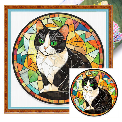 Cow Cat - 11CT Stamped Cross Stitch 40*40CM
