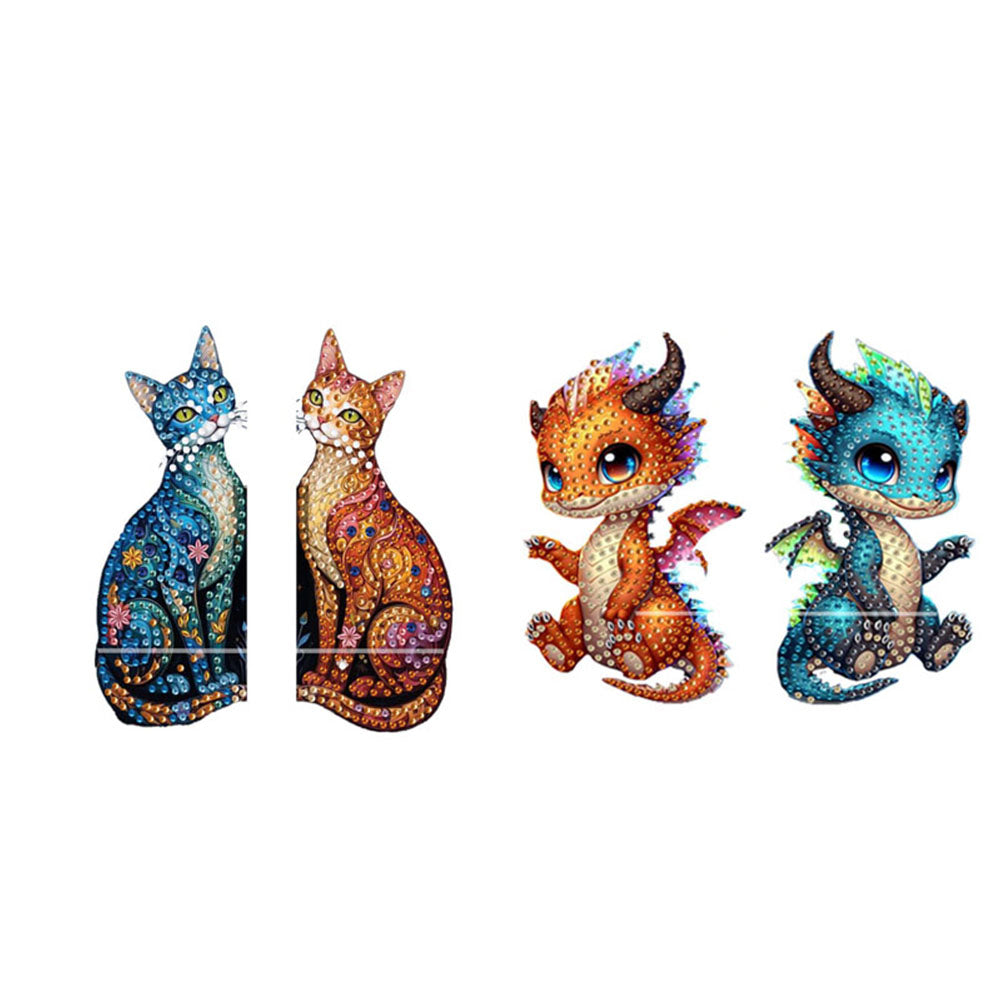 2pcs 2D Flat DIY Diamond Art Pendant Partial Drill Wall Decor for Home & Windows
