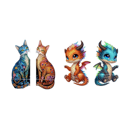 2pcs 2D Flat DIY Diamond Art Pendant Partial Drill Wall Decor for Home & Windows
