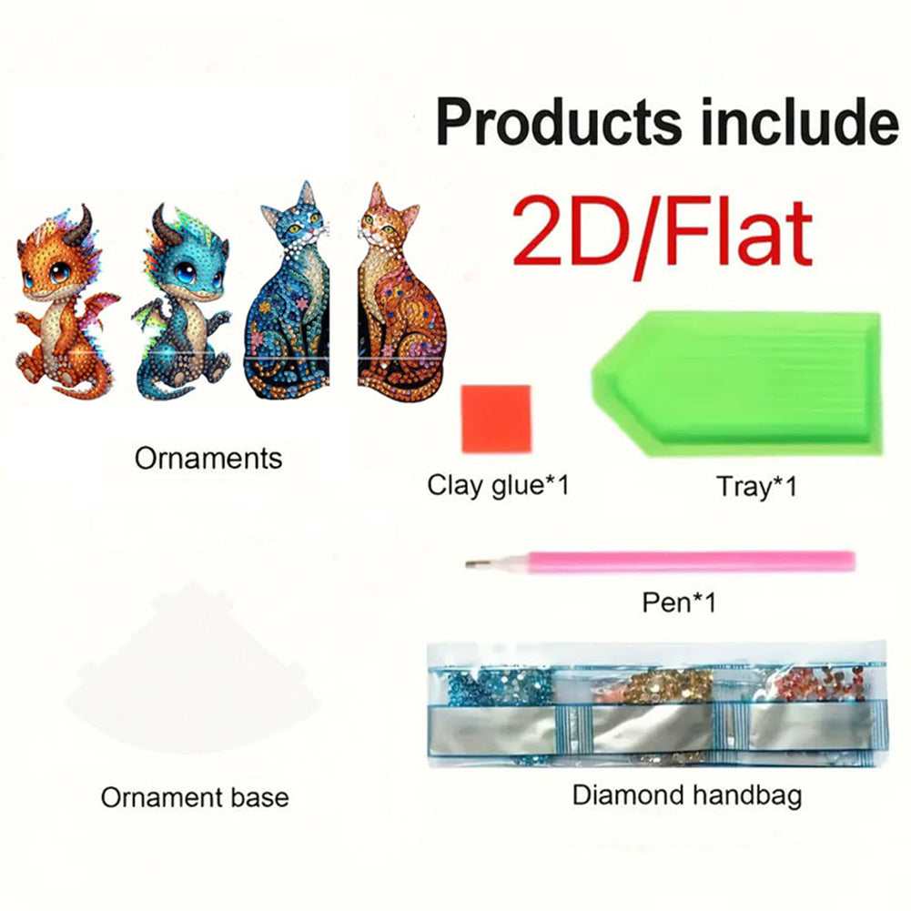 2pcs 2D Flat DIY Diamond Art Pendant Partial Drill Wall Decor for Home & Windows