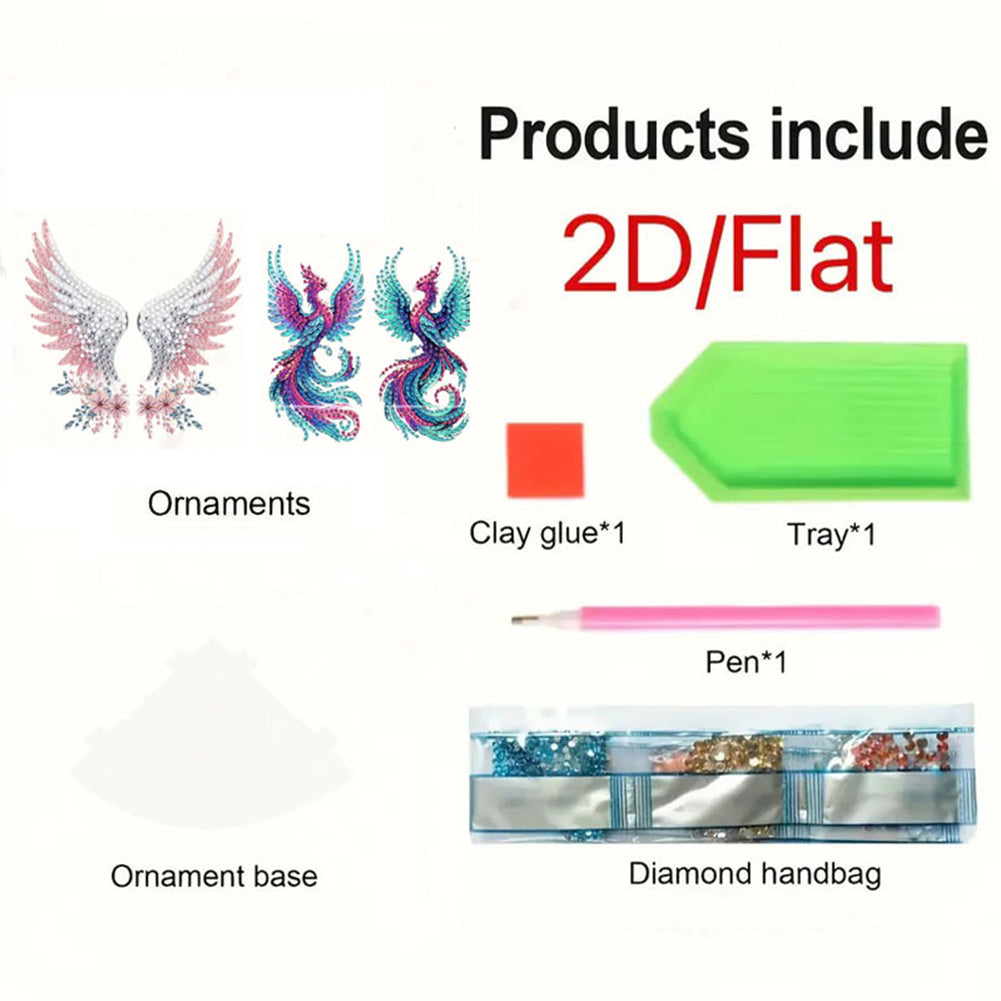 2pcs 2D Flat DIY Diamond Art Pendant Partial Drill Wall Decor for Home & Windows