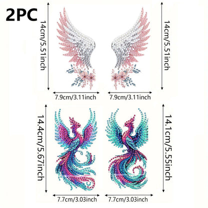 2pcs 2D Flat DIY Diamond Art Pendant Partial Drill Wall Decor for Home & Windows