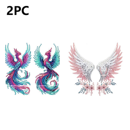 2pcs 2D Flat DIY Diamond Art Pendant Partial Drill Wall Decor for Home & Windows