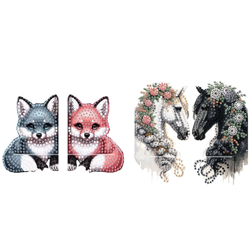 2pcs 2D Flat DIY Diamond Art Pendant Partial Drill Wall Decor for Home & Windows