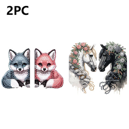 2pcs 2D Flat DIY Diamond Art Pendant Partial Drill Wall Decor for Home & Windows