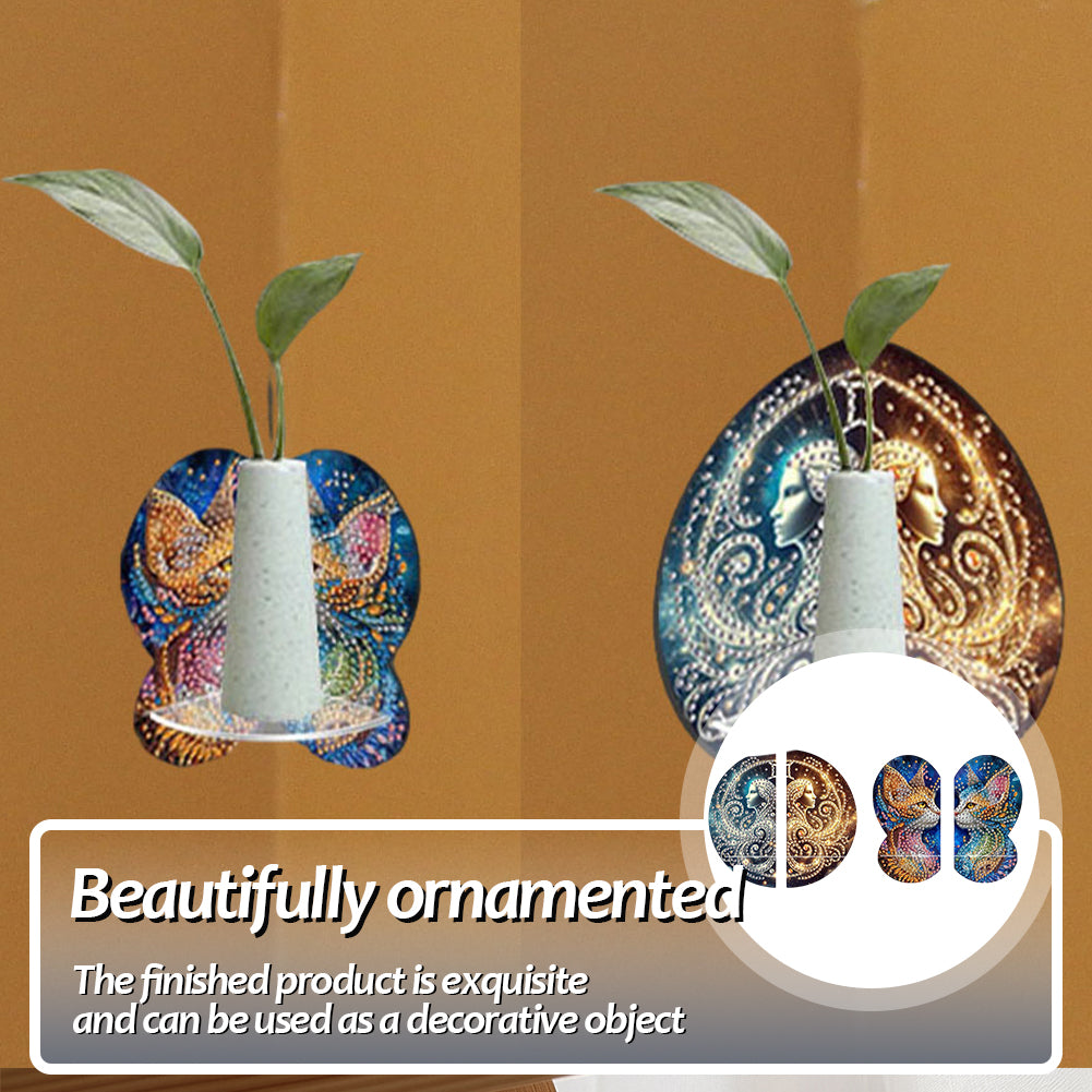 2pcs 2D Flat DIY Diamond Art Pendant Partial Drill Wall Decor for Home & Windows