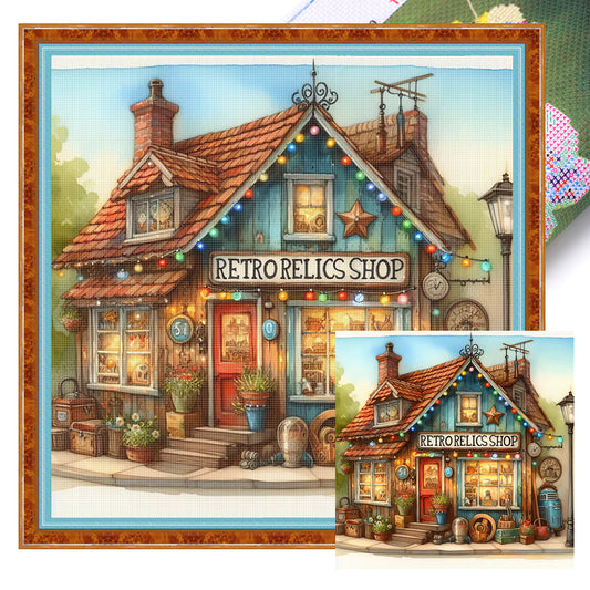Corner Grocery Store - 11CT Stamped Cross Stitch 45*45CM