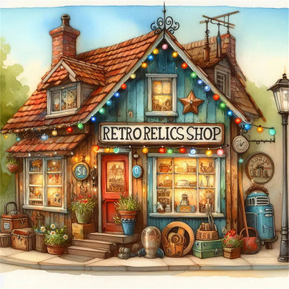 Corner Grocery Store - 11CT Stamped Cross Stitch 45*45CM