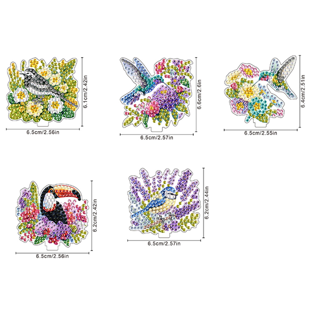 5PCS 2D Flat Animal Acrylic Decor Springs DIY Diamond Painting Shake Ornaments