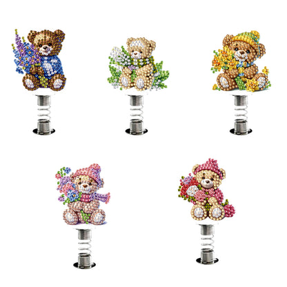 5PCS 2D Flat Animal Acrylic Decor Springs DIY Diamond Painting Shake Ornaments