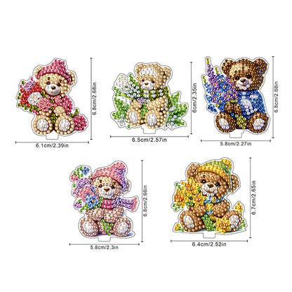 5PCS 2D Flat Animal Acrylic Decor Springs DIY Diamond Painting Shake Ornaments