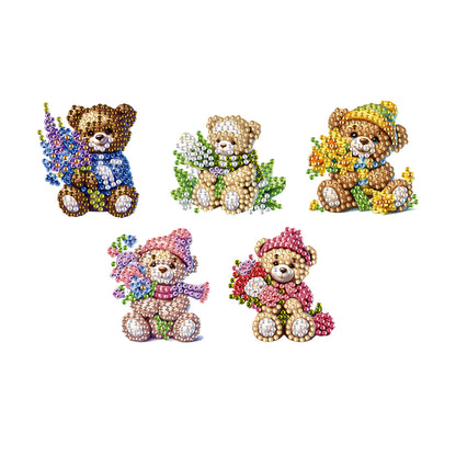 5PCS 2D Flat Animal Acrylic Decor Springs DIY Diamond Painting Shake Ornaments