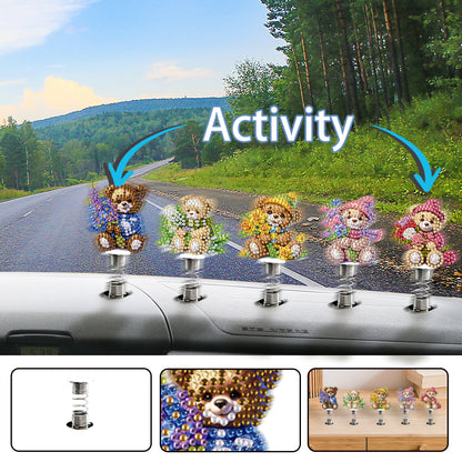 5PCS 2D Flat Animal Acrylic Decor Springs DIY Diamond Painting Shake Ornaments