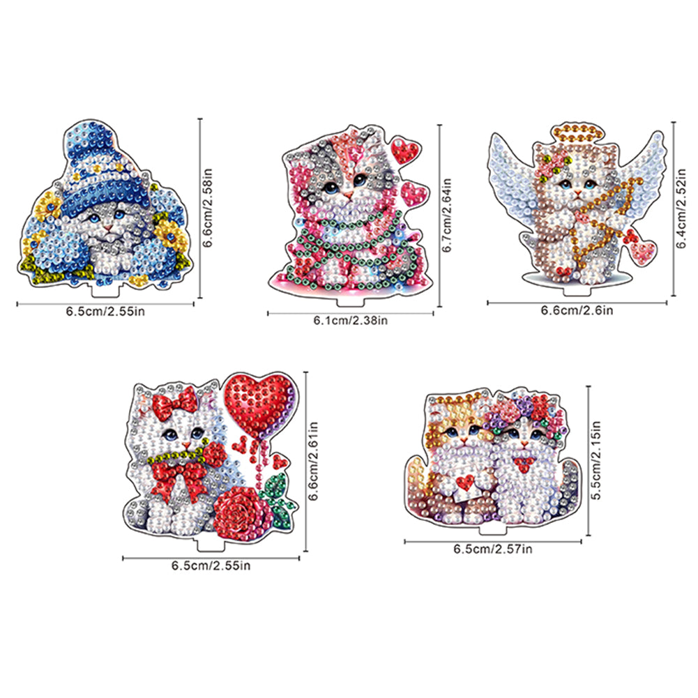 5PCS 2D Flat Animal Acrylic Decor Springs DIY Diamond Painting Shake Ornaments