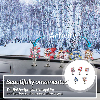 5PCS 2D Flat Animal Acrylic Decor Springs DIY Diamond Painting Shake Ornaments