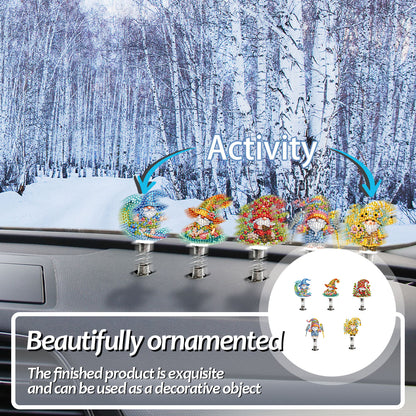 5PCS 2D Flat Animal Acrylic Decor Springs DIY Diamond Painting Shake Ornaments