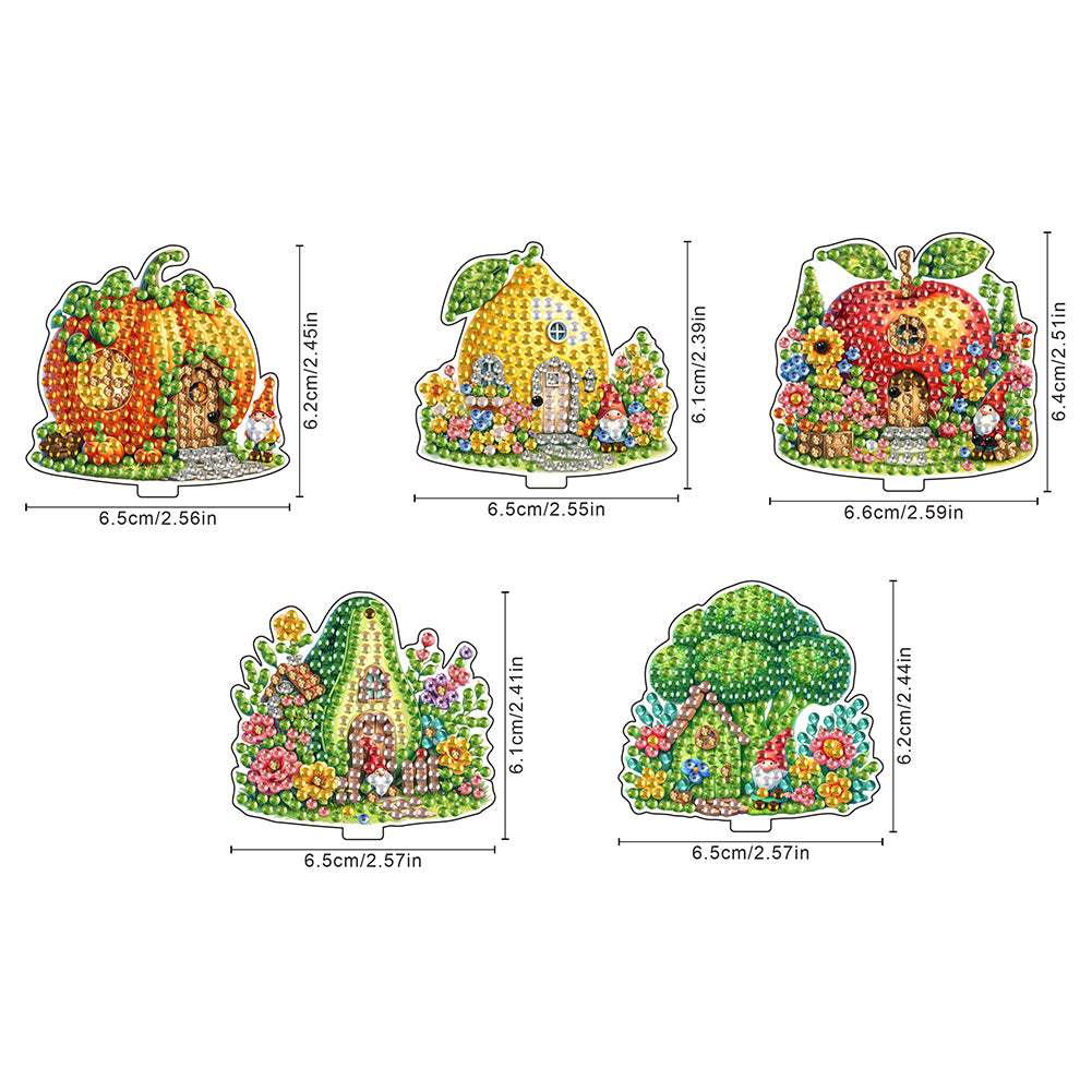 5PCS 2D Flat Animal Acrylic Decor Springs DIY Diamond Painting Shake Ornaments