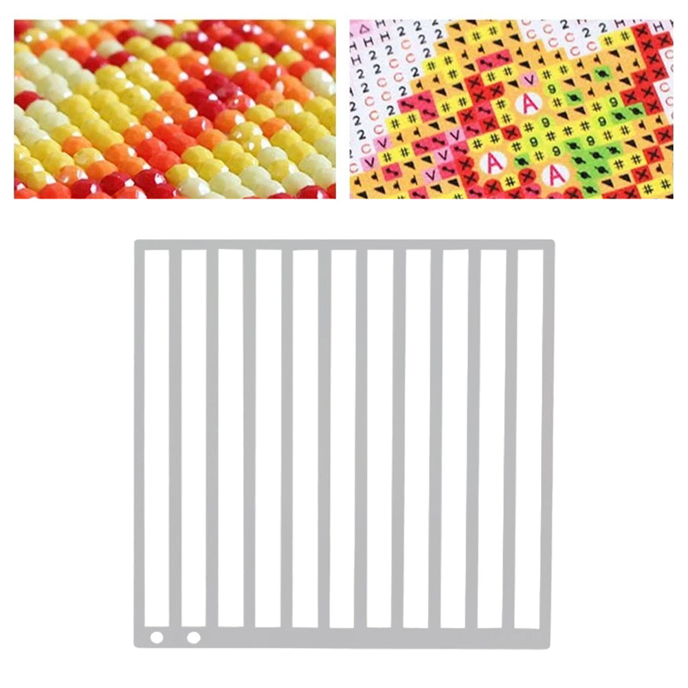 Stainless Steel Diamond Painting Ruler DIY Diamond Painting Tools (2 Rows Round)