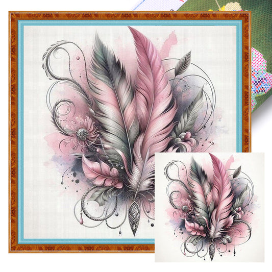 Feather - 11CT Stamped Cross Stitch 45*45CM