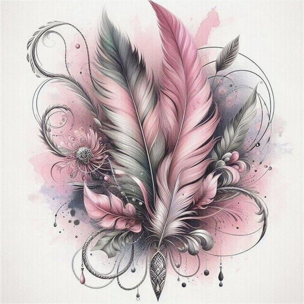 Feather - 11CT Stamped Cross Stitch 45*45CM