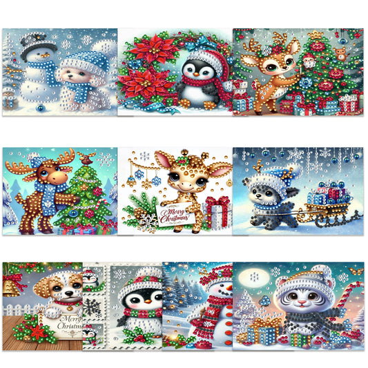 10pcs DIY Diamond Painting Crystal Scratch Card Rhinestone Party Event Gift Card