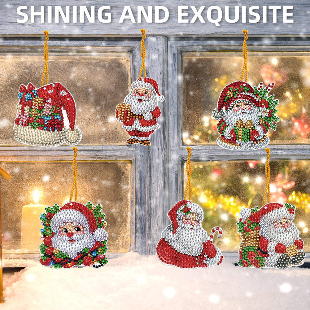Xmas Theme 2D Flat DIY Diamond Christmas Tree Pendant Wall Door Decoration Craft