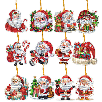 Xmas Theme 2D Flat DIY Diamond Christmas Tree Pendant Wall Door Decoration Craft