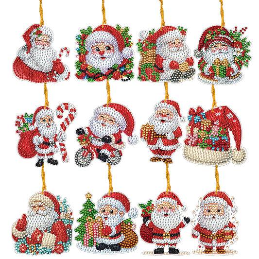 Xmas Theme 2D Flat DIY Diamond Christmas Tree Pendant Wall Door Decoration Craft