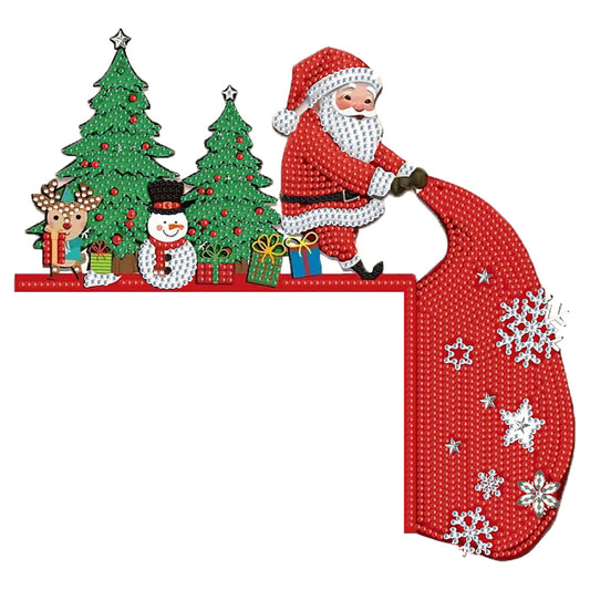 DIY Xmas Diamond Art Door Frame Decoration Door Corner Pendants for Feiend Gifts