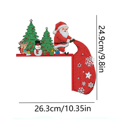 DIY Xmas Diamond Art Door Frame Decoration Door Corner Pendants for Feiend Gifts